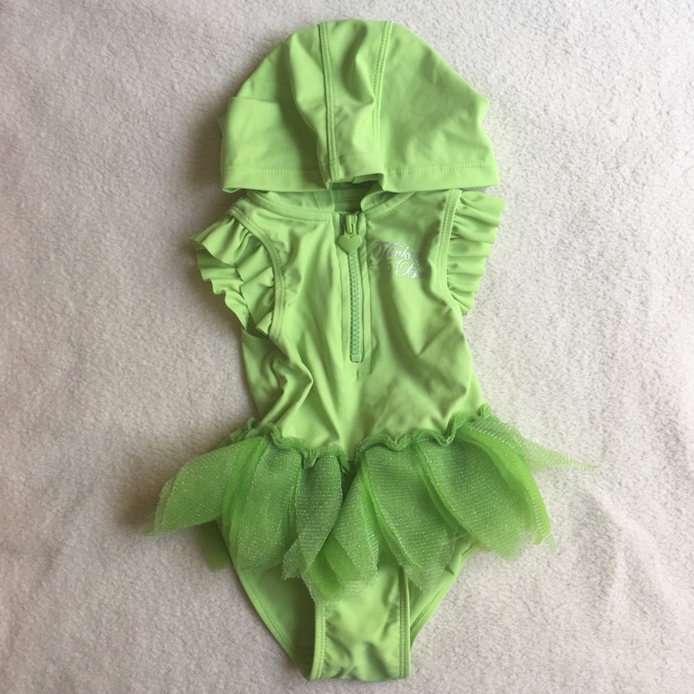🌺 3/20 Disney Green Tinkerbell Swimsuit One Piece